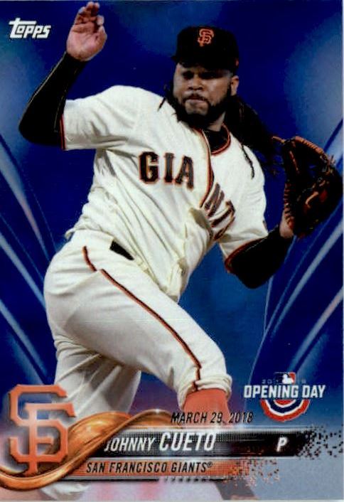 2018 Topps Opening Day Blue Foil #88 Johnny Cueto