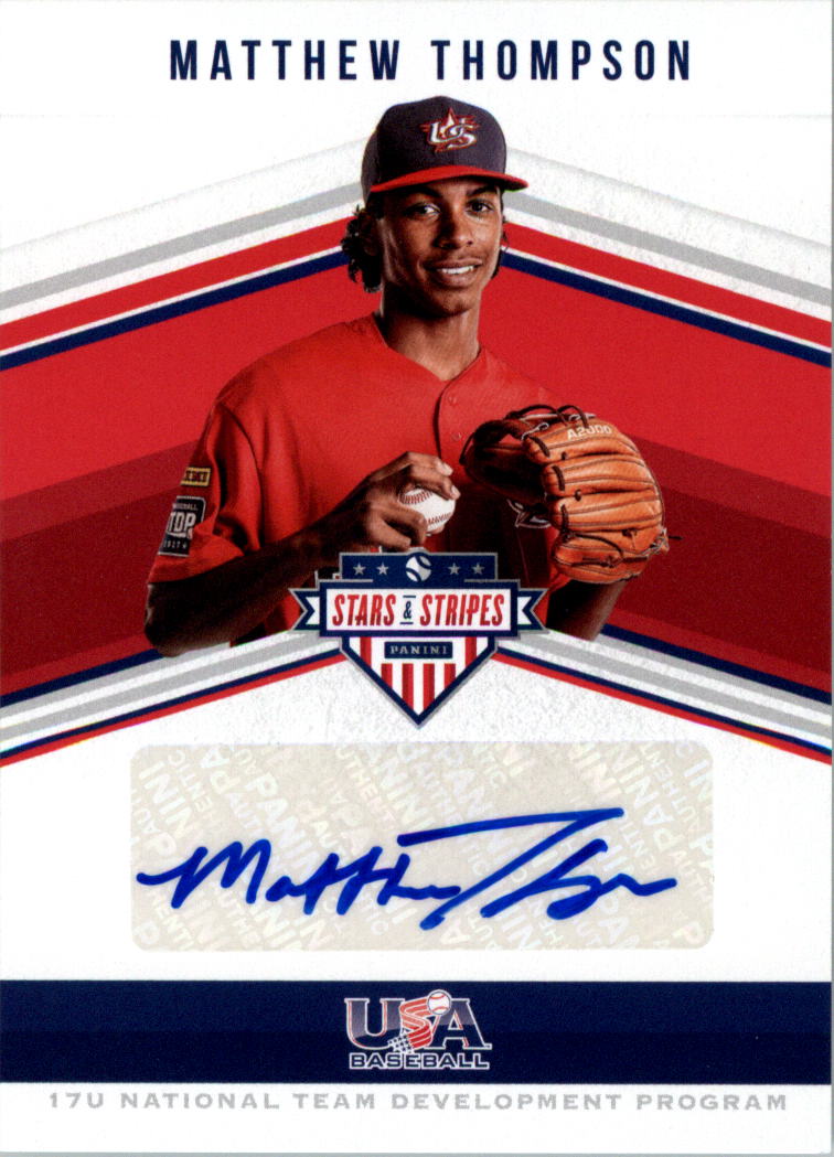 2018 USA Baseball Stars and Stripes 17U Signatures #28 Matthew Thompson/175
