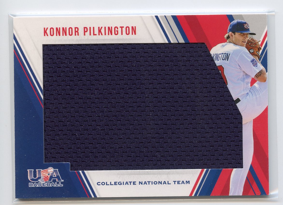 2018 USA Baseball Stars and Stripes Jumbo Materials #13 Konnor Pilkington/299