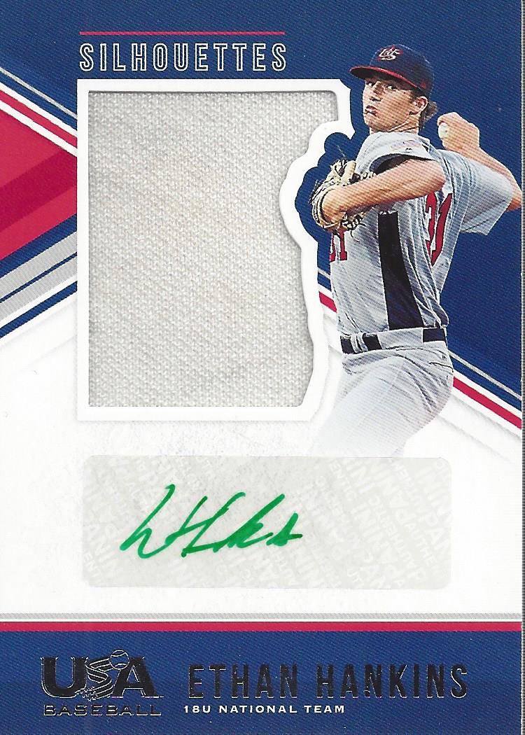 2018 USA Baseball Stars and Stripes Silhouettes Signature Jerseys #33 Ethan Hankins/199
