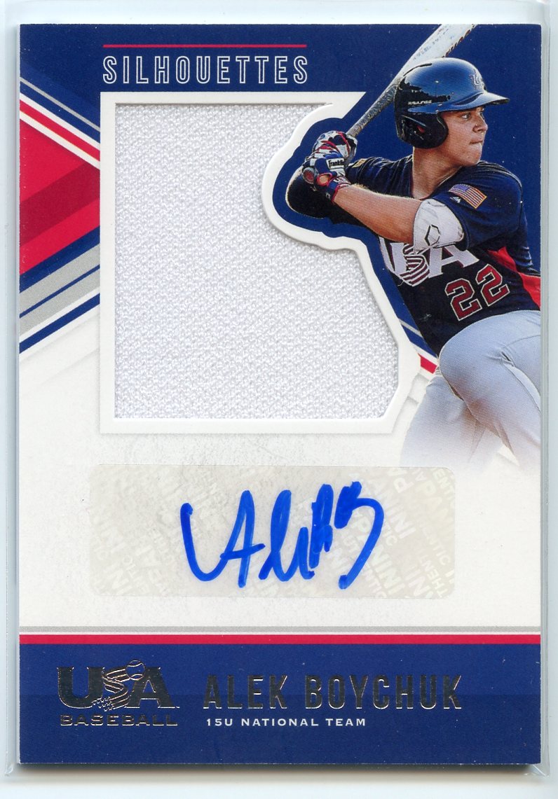 2018 USA Baseball Stars and Stripes Silhouettes Signature Jerseys #48 Alek Boychuk/199