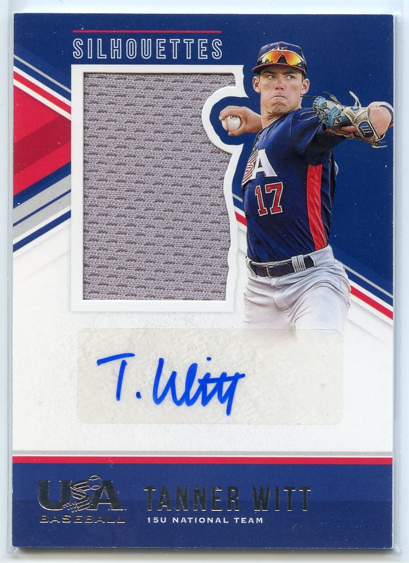 2018 USA Baseball Stars and Stripes Silhouettes Signature Jerseys #66 Tanner Witt/149