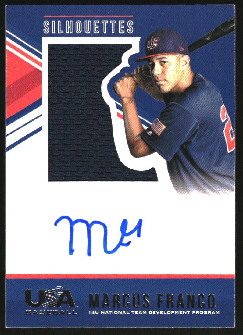 2018 USA Baseball Stars and Stripes Silhouettes Signature Jerseys #128 Marcus Franco/199