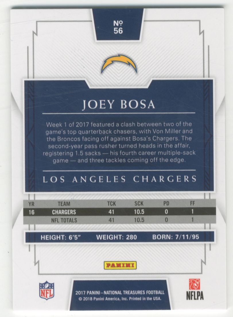 2017 Panini National Treasures #56 Joey Bosa