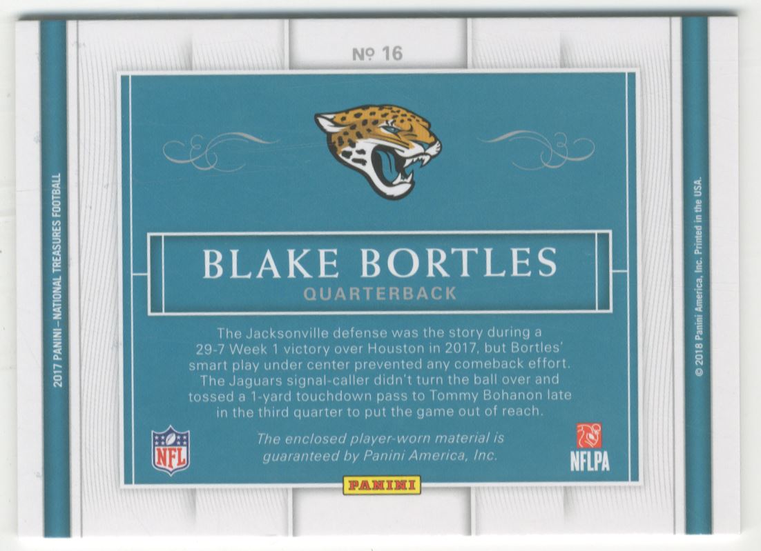 2017 Panini National Treasures Colossal Materials #16 Blake Bortles/99