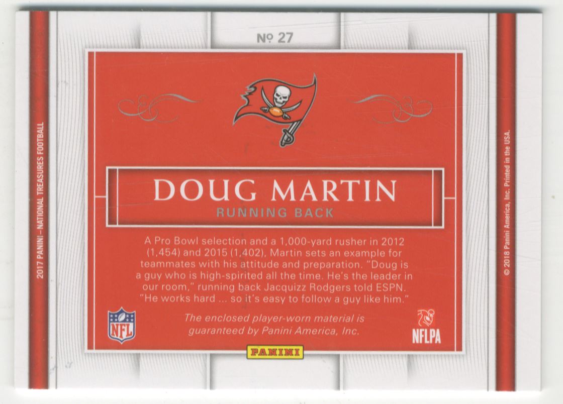2017 Panini National Treasures Colossal Materials #27 Doug Martin/99