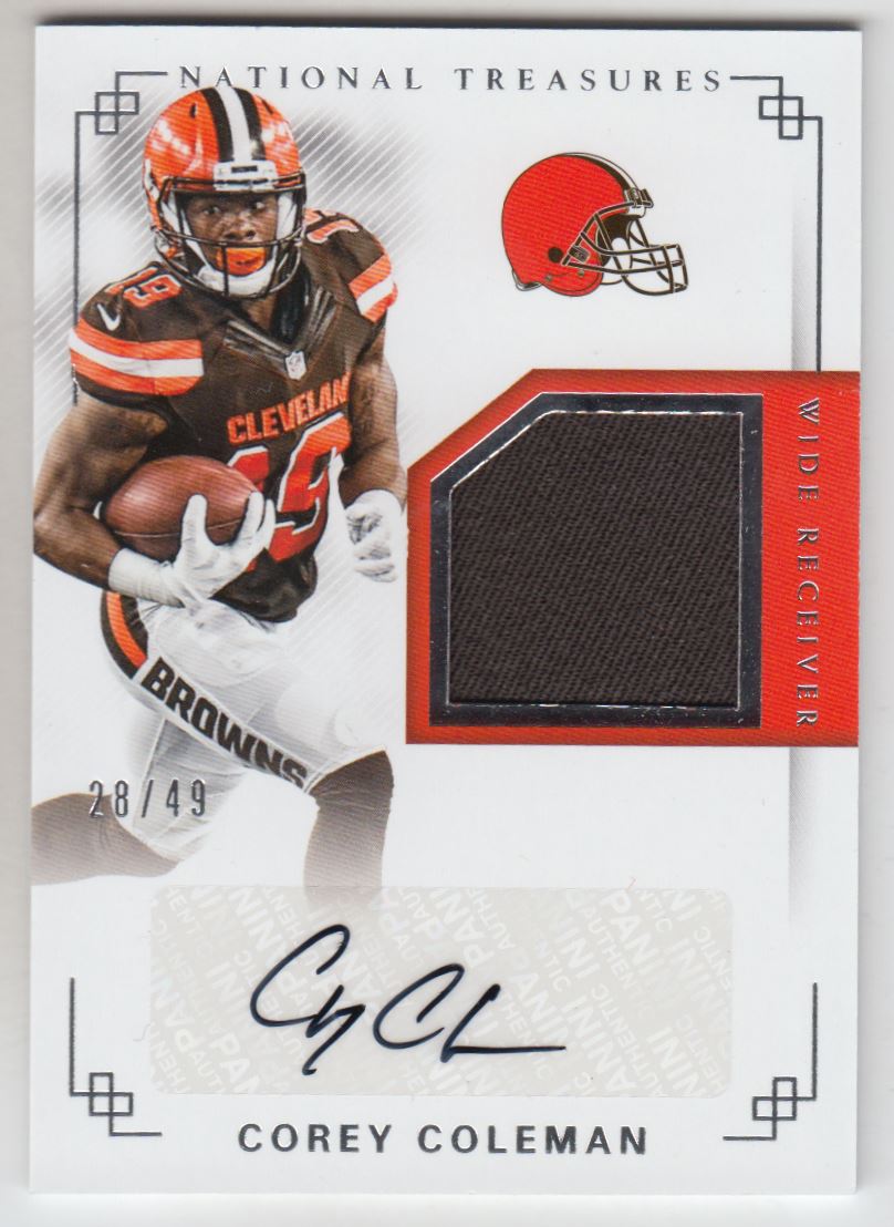 2017 Panini National Treasures Material Signatures #27 Corey Coleman/49