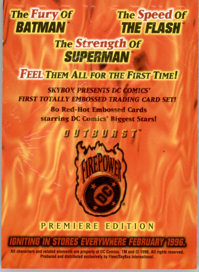 DC Outburst Firepower (1996 Skybox) ""Insert and Promo"" Karten - Bild 31 von 31