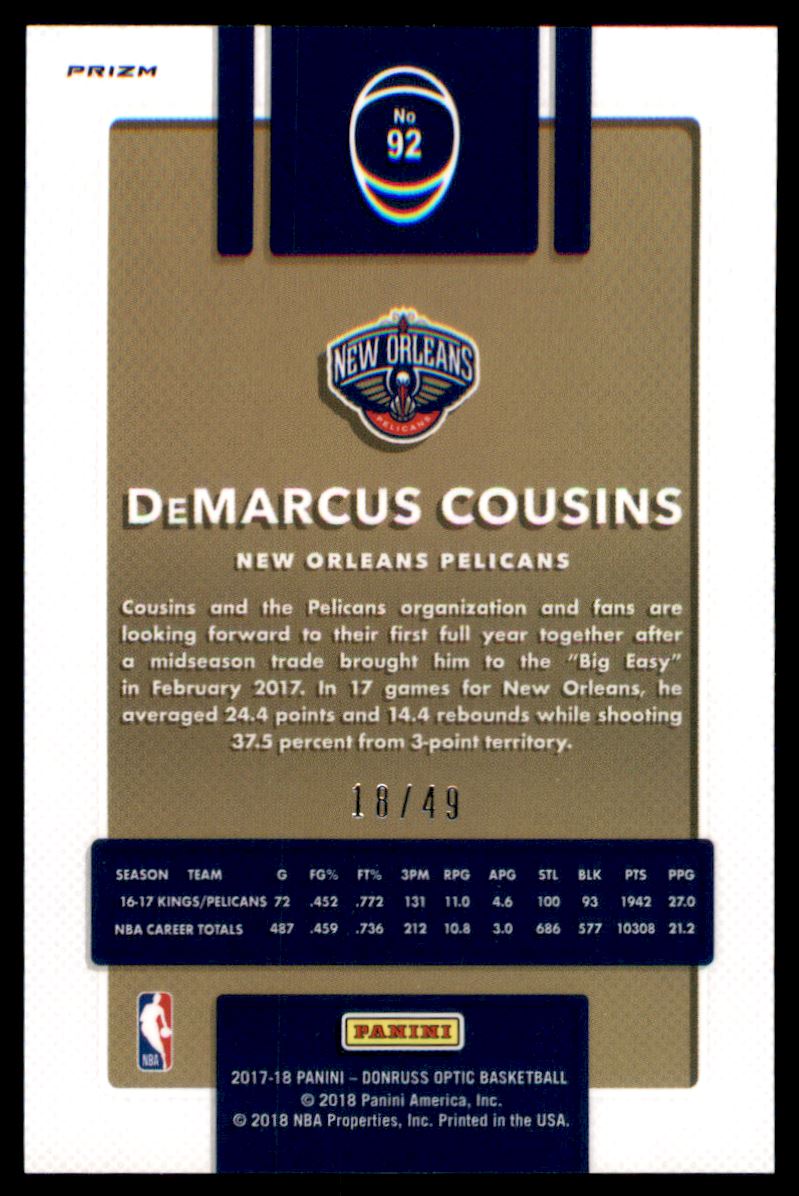 2017-18 Donruss Optic Blue #92 DeMarcus Cousins