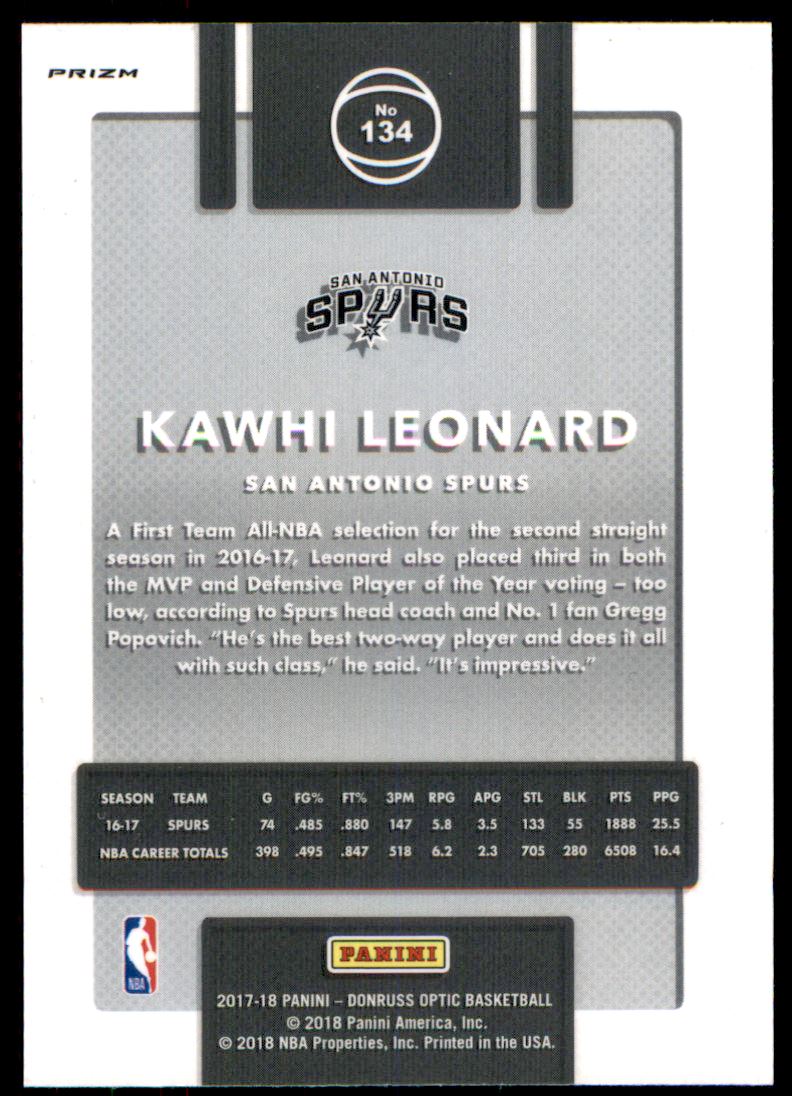 2017-18 Donruss Optic Holo #134 Kawhi Leonard