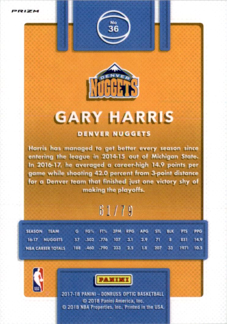 2017-18 Donruss Optic Pink Velocity #36 Gary Harris