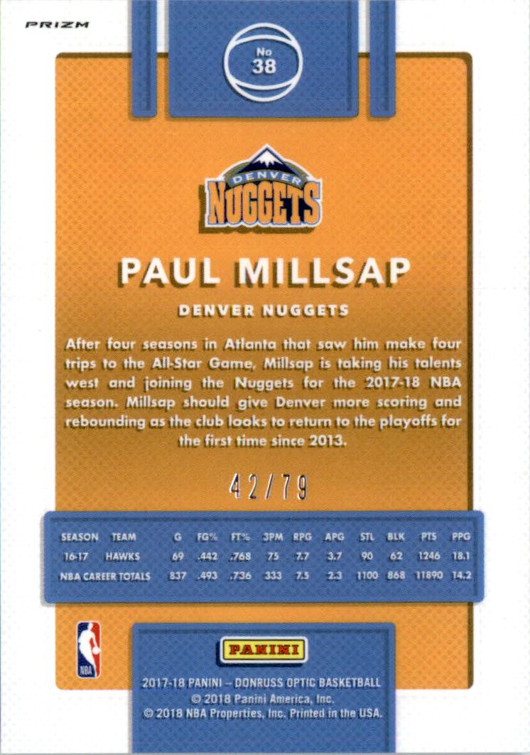 2017-18 Donruss Optic Pink Velocity #38 Paul Millsap