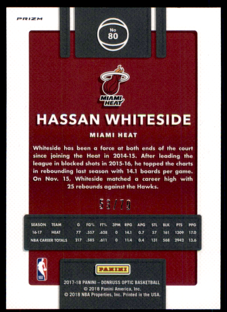 2017-18 Donruss Optic Pink Velocity #80 Hassan Whiteside