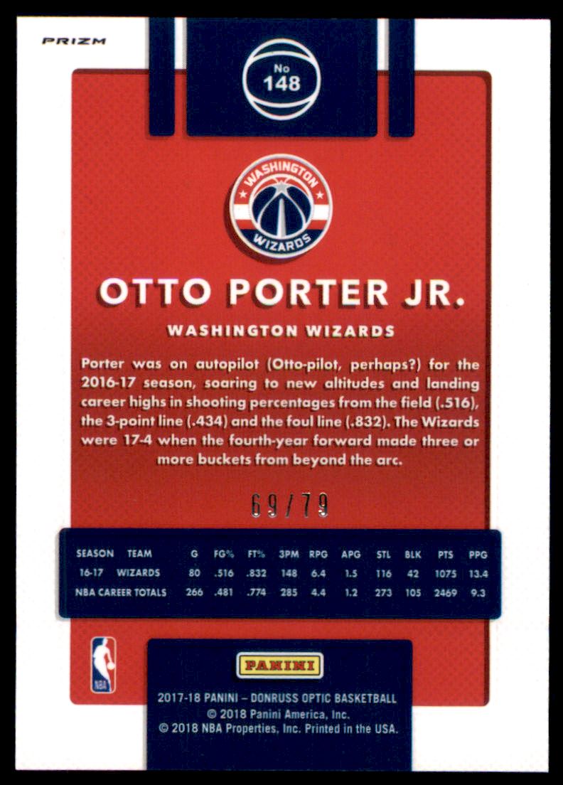 2017-18 Donruss Optic Pink Velocity #148 Otto Porter Jr.