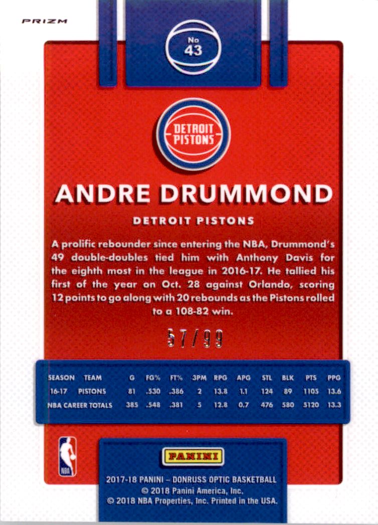 2017-18 Donruss Optic Red #43 Andre Drummond