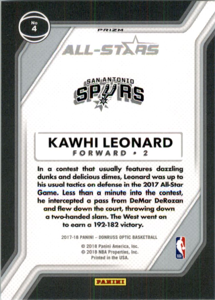 2017-18 Donruss Optic All Stars Holo #4 Kawhi Leonard