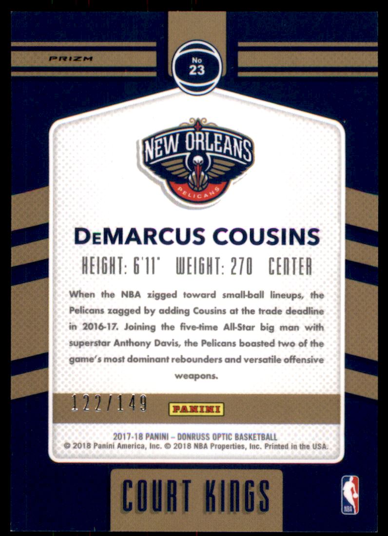 2017-18 Donruss Optic Court Kings Lime Green #23 DeMarcus Cousins