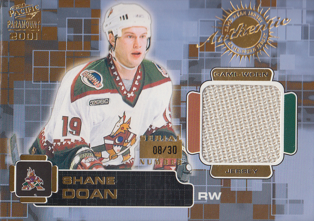 2000-01 Paramount Jersey and Patches #9 Shane Doan