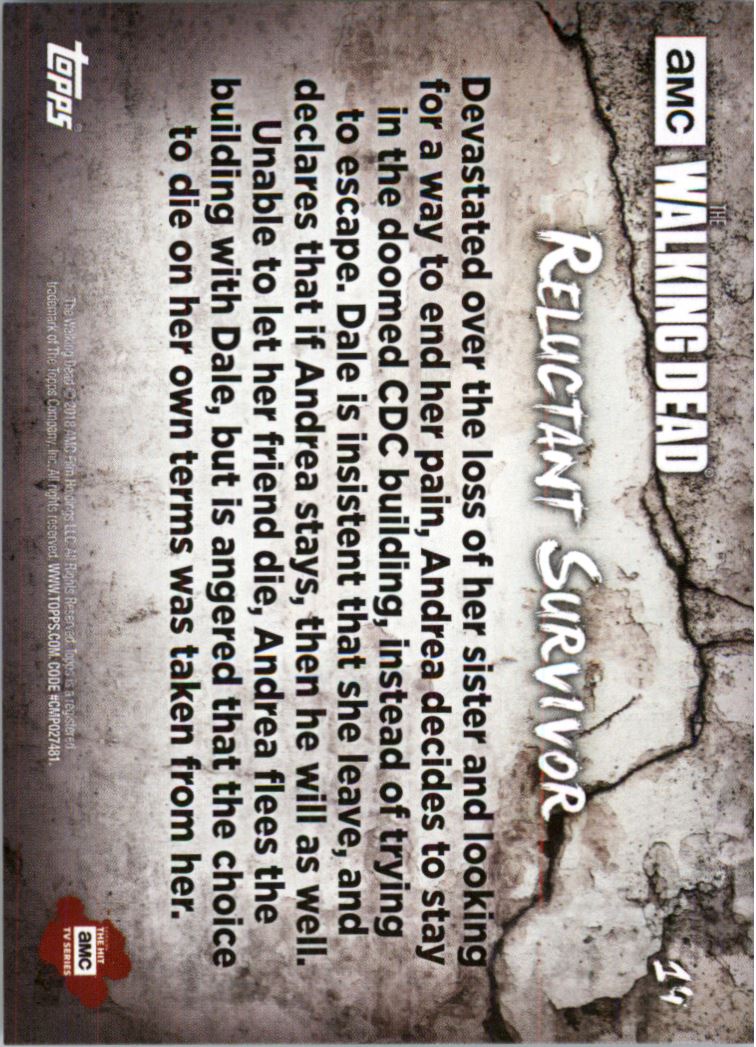 2018 Topps The Walking Dead Road to Alexandria #14 Reluctant Survivor back image
