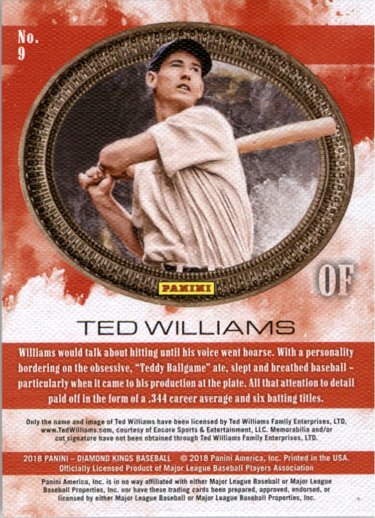 2018 Diamond Kings #9 Ted Williams back image