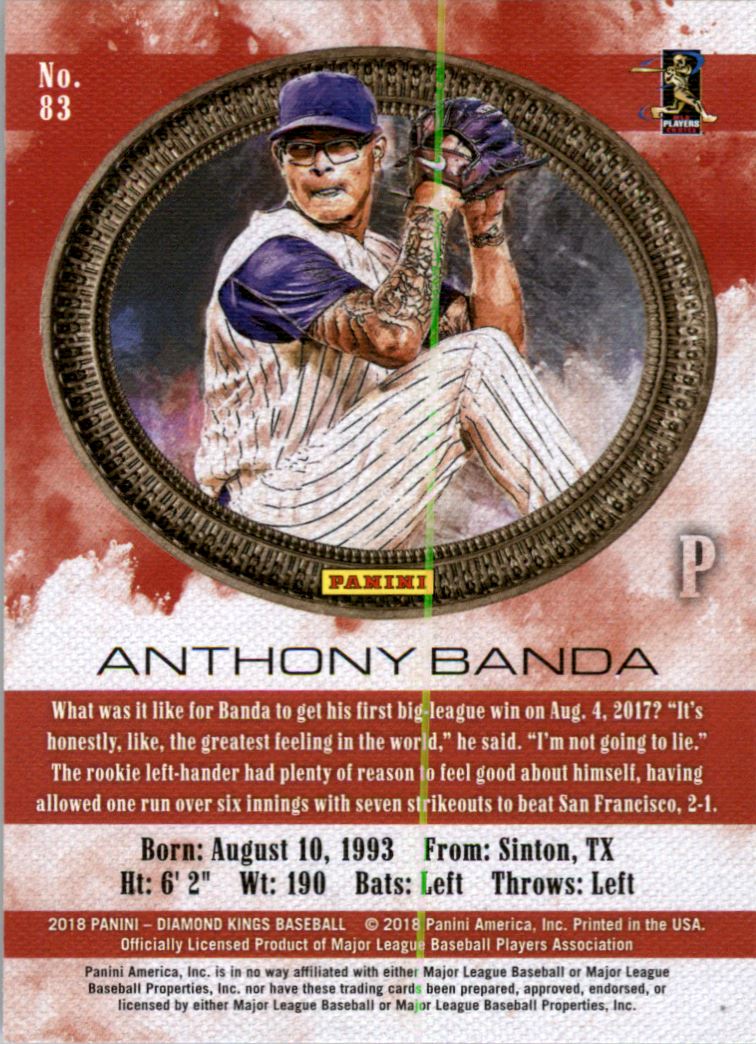 2018 Diamond Kings #83 Anthony Banda RC back image
