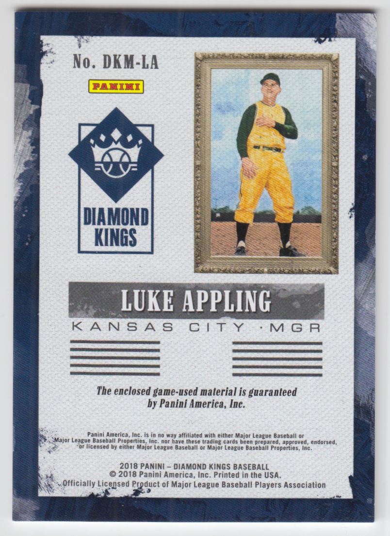 2018 Diamond Kings DK Materials #65 Luke Appling back image