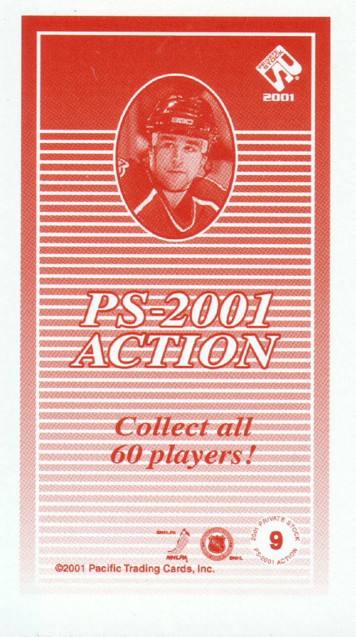 2000-01 Private Stock PS-2001 Action #9 Chris Drury back image