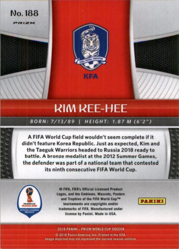 2018 Panini Prizm World Cup Prizms Black and Gold Wave #188 Kim Kee-hee