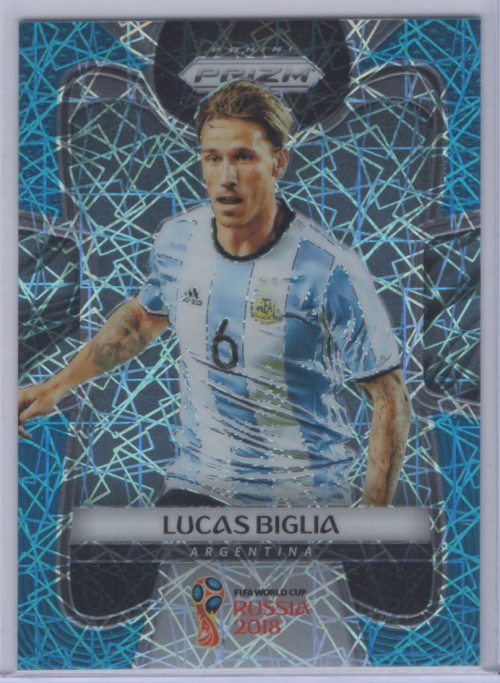 2018 Panini Prizm World Cup Prizms Light Blue Lazer #7 Lucas Biglia
