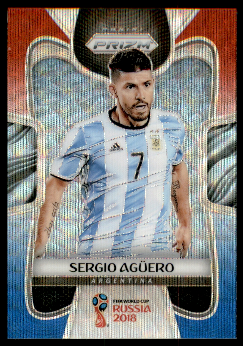 2018 Panini Prizm World Cup Prizms Red and Blue Wave #11 Sergio Aguero