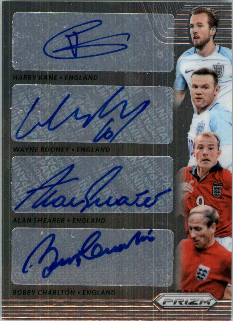 2018 Panini Prizm World Cup Quad Signatures #8 Bobby Charlton