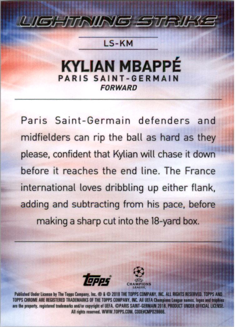 2017 Topps Chrome UEFA Champion League Lightning Strike Kylian