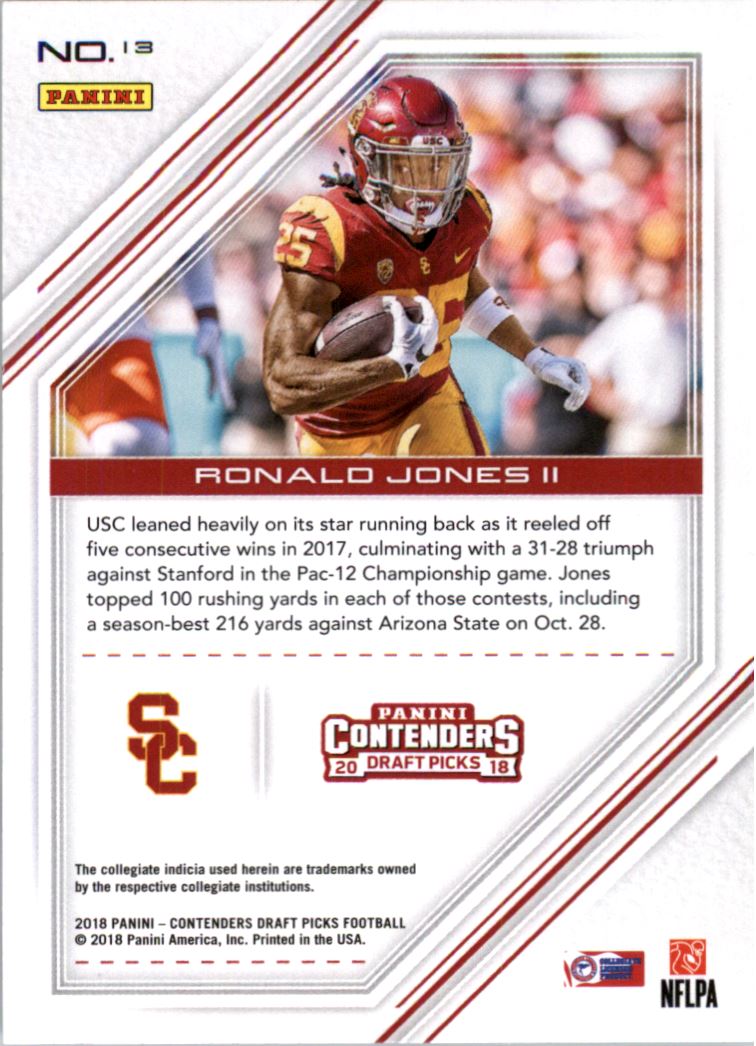 2018 Panini Contenders Draft Picks Game Day Tickets #13 Ronald Jones II