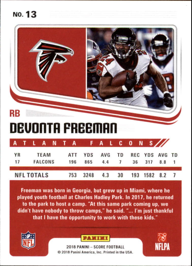 2018 Score #13 Devonta Freeman back image