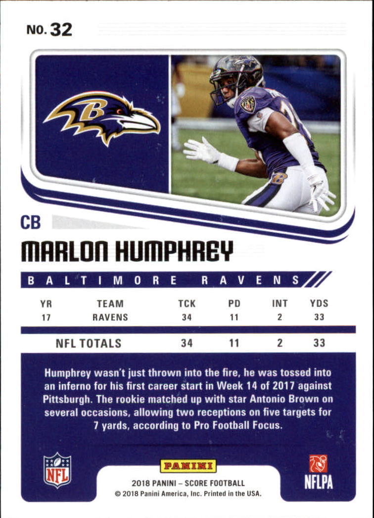 2018 Score #32 Marlon Humphrey back image