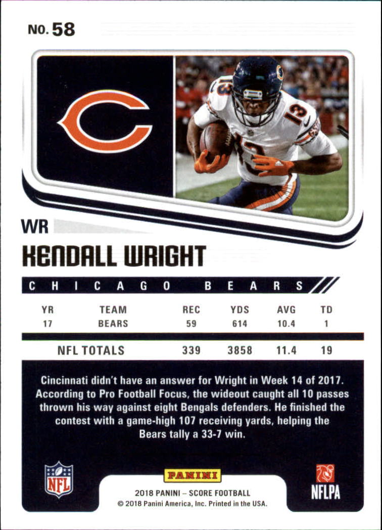 2018 Score #58 Kendall Wright back image
