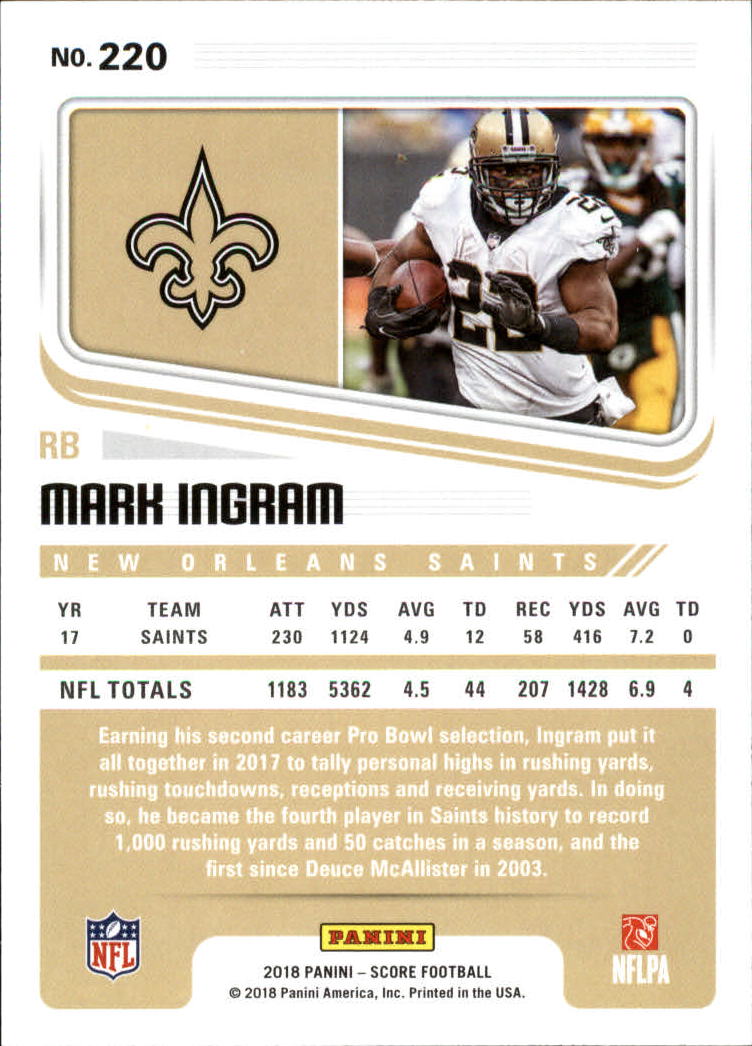 2018 Score #220 Mark Ingram back image