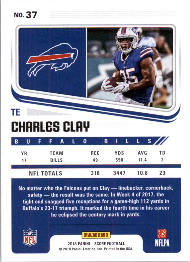 2018 Score Artist's Proof #37 Charles Clay back image