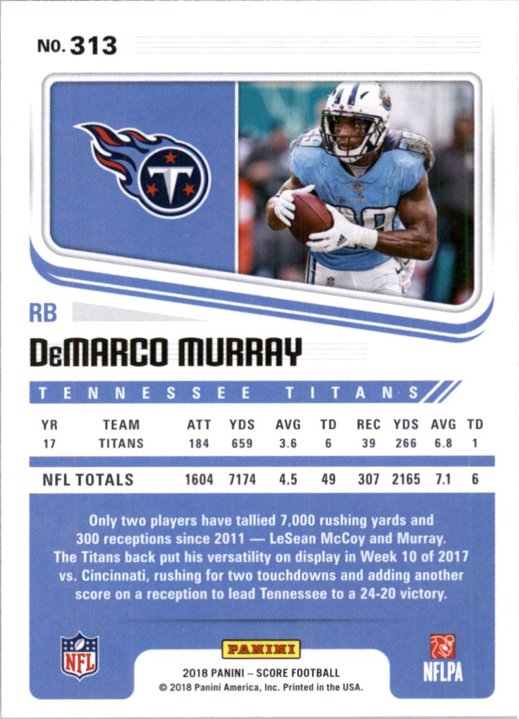 2018 Score First Down #313 DeMarco Murray back image