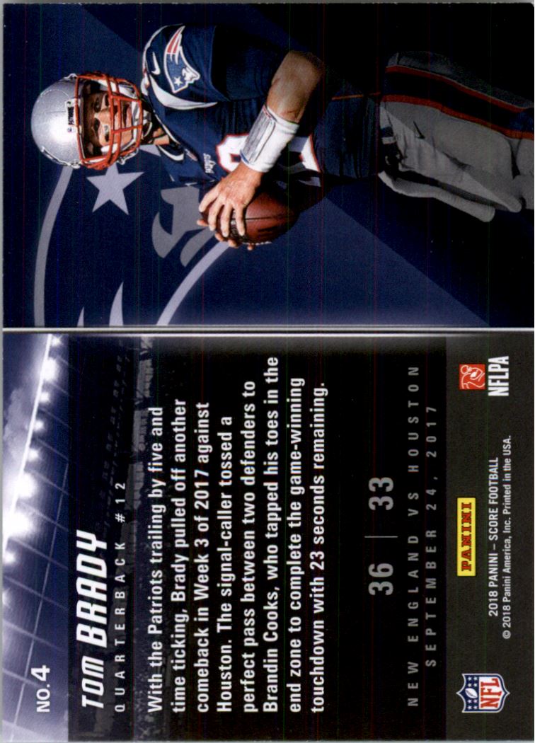 2018 Score Scoreboard #4 Tom Brady