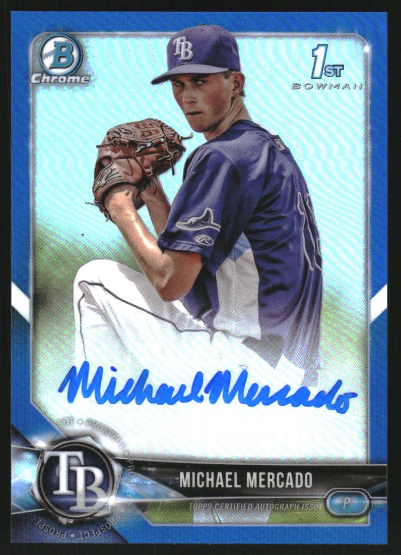 2018 Bowman Chrome Prospect Autographs Blue Refractors #CPAMM Michael Mercado