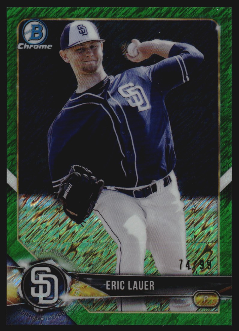 2018 Bowman Chrome Prospects Green Shimmer Refractors #BCP18 Eric Lauer