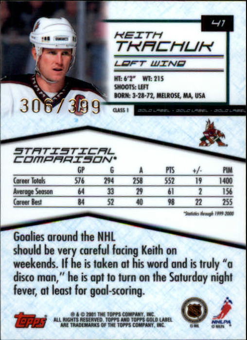 2000-01 Topps Gold Label Class 1 Gold #41 Keith Tkachuk