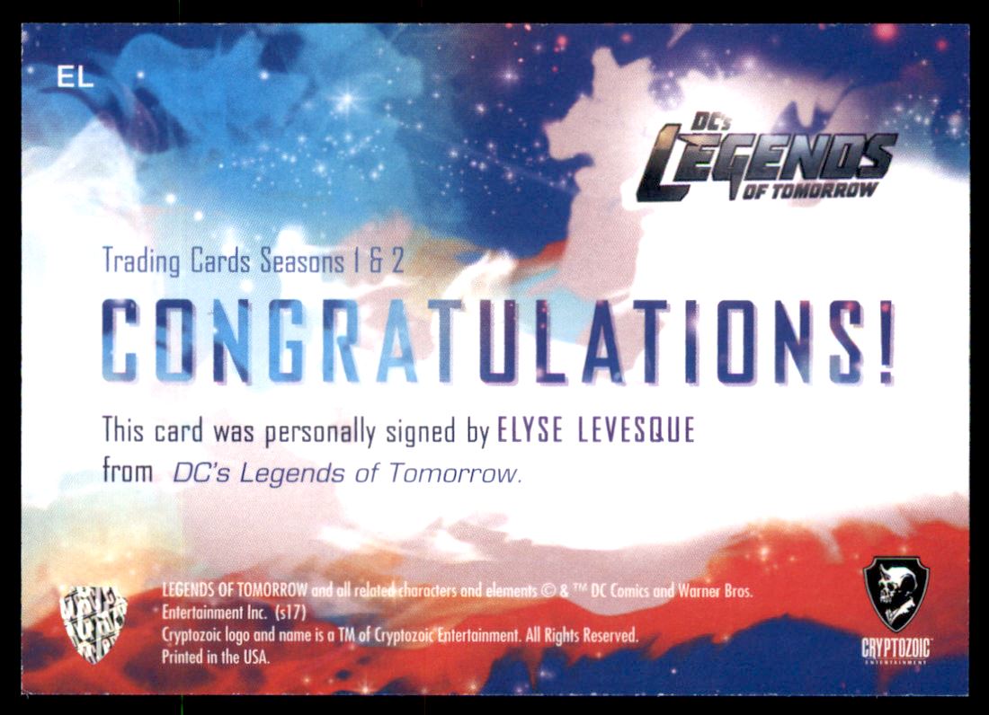2018 Cryptozoic DC's Legends of Tomorrow Seasons 1 and 2 Autographs #EL Elyse Levesque as Guinevere back image