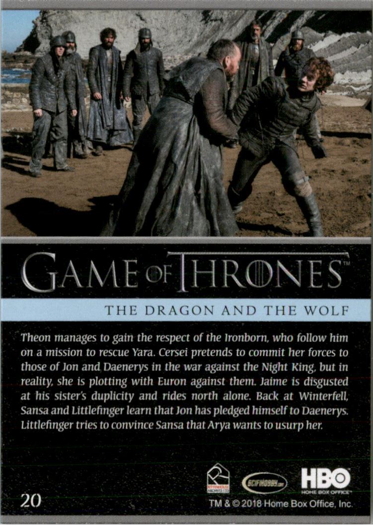 2018 Rittenhouse Game of Thrones Season Seven #20 The Dragon and the Wolf back image