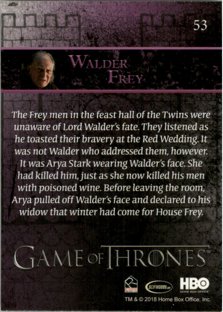 2018 Rittenhouse Game of Thrones Season Seven #53 Lord Walder Frey back image