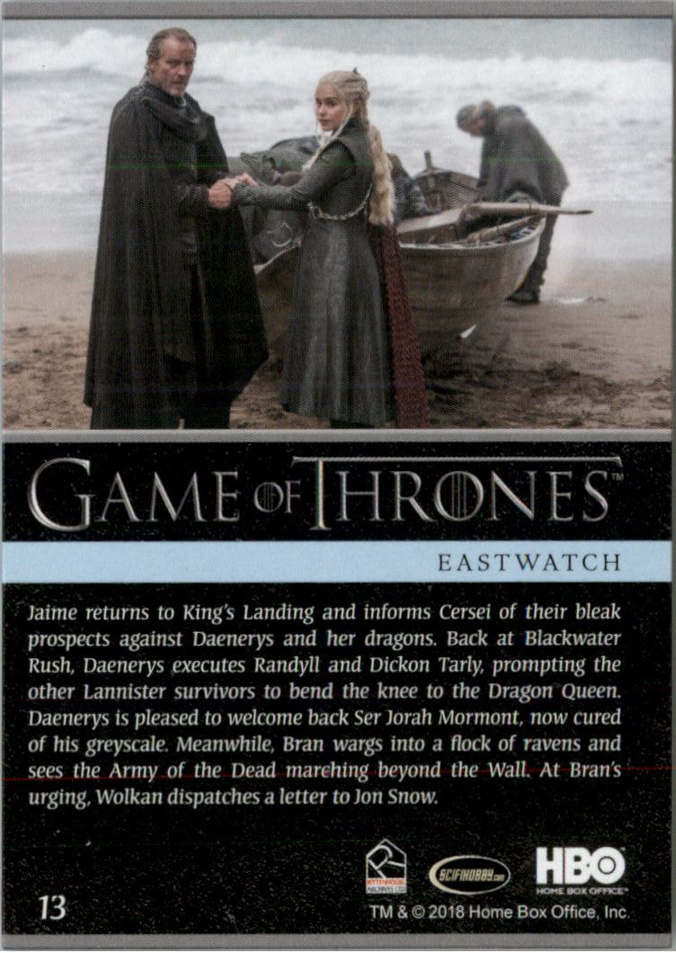 2018 Rittenhouse Game of Thrones Season Seven Foil #13 Eastwatch back image