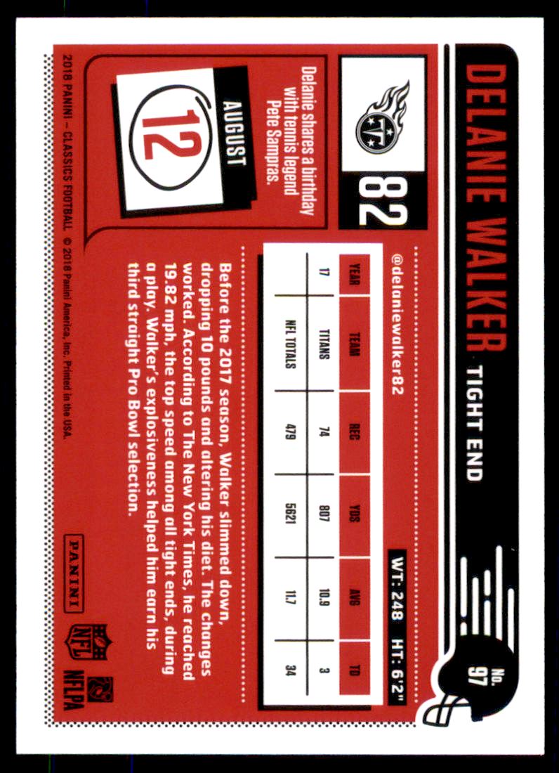 2018 Classics Red Back #97 Delanie Walker back image