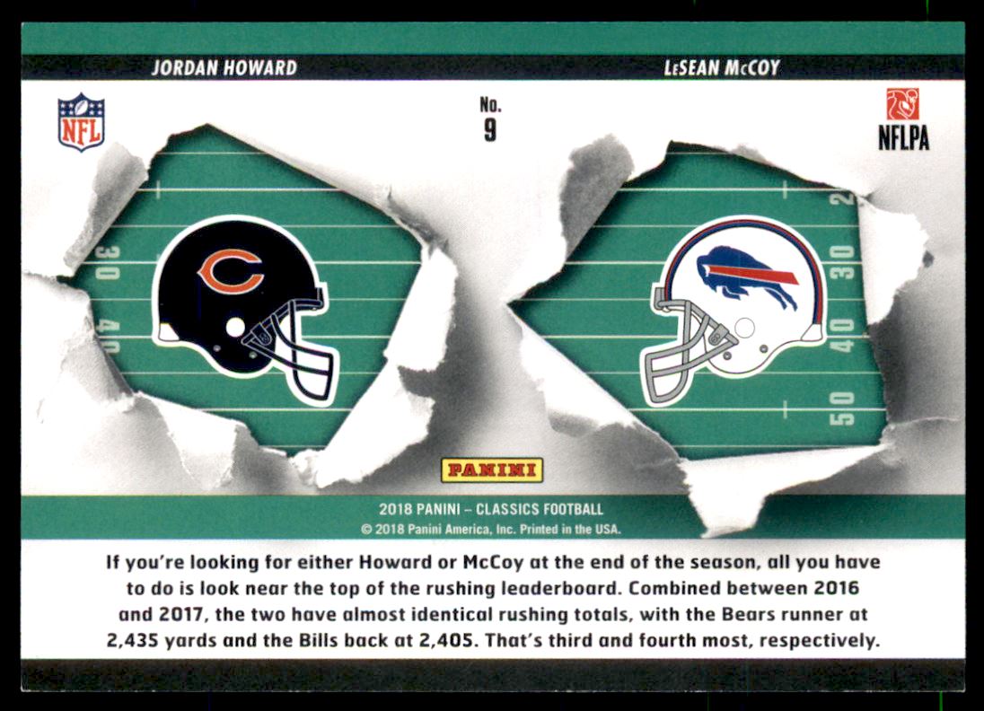 2018 Classics Classic Clashes Gold #9 Jordan Howard/LeSean McCoy