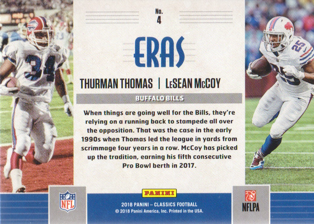 2018 Classics Eras #4 LeSean McCoy/Thurman Thomas back image